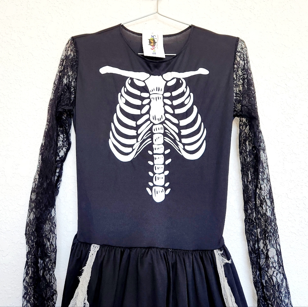EraSpooky Skeleton Zombie Bride Costume, DRESS ONLY - Picture 4 of 11